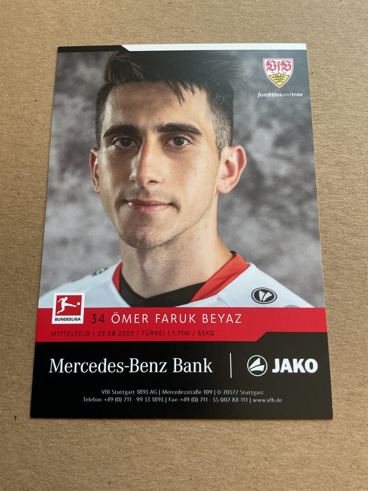Ömer Faruk Beyaz, Türkiye 🇹🇷 VfB Stuttgart 2021/22 hand signed - Autographs-World