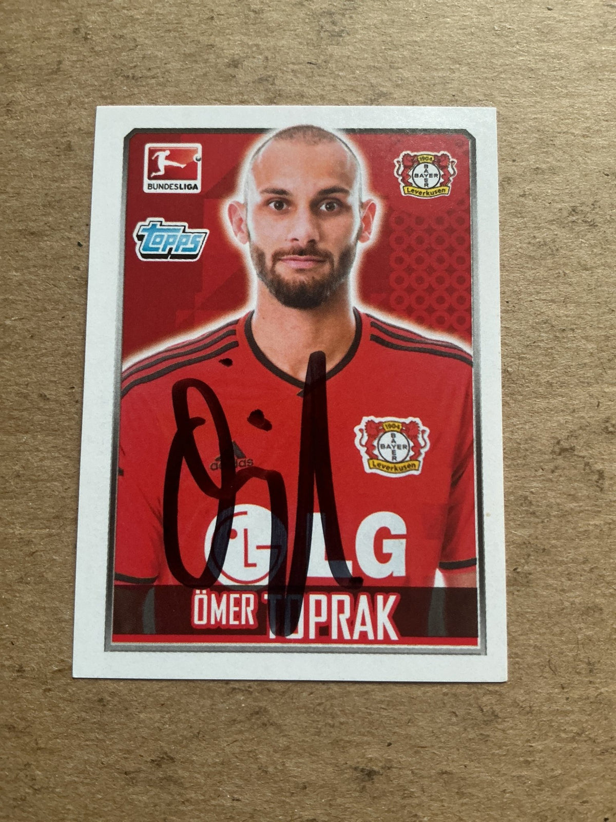 Ömer Toprak, Türkiye 🇹🇷 Bayer 04 Leverkusen 2014/15 Topps hand signed - Autographs-World