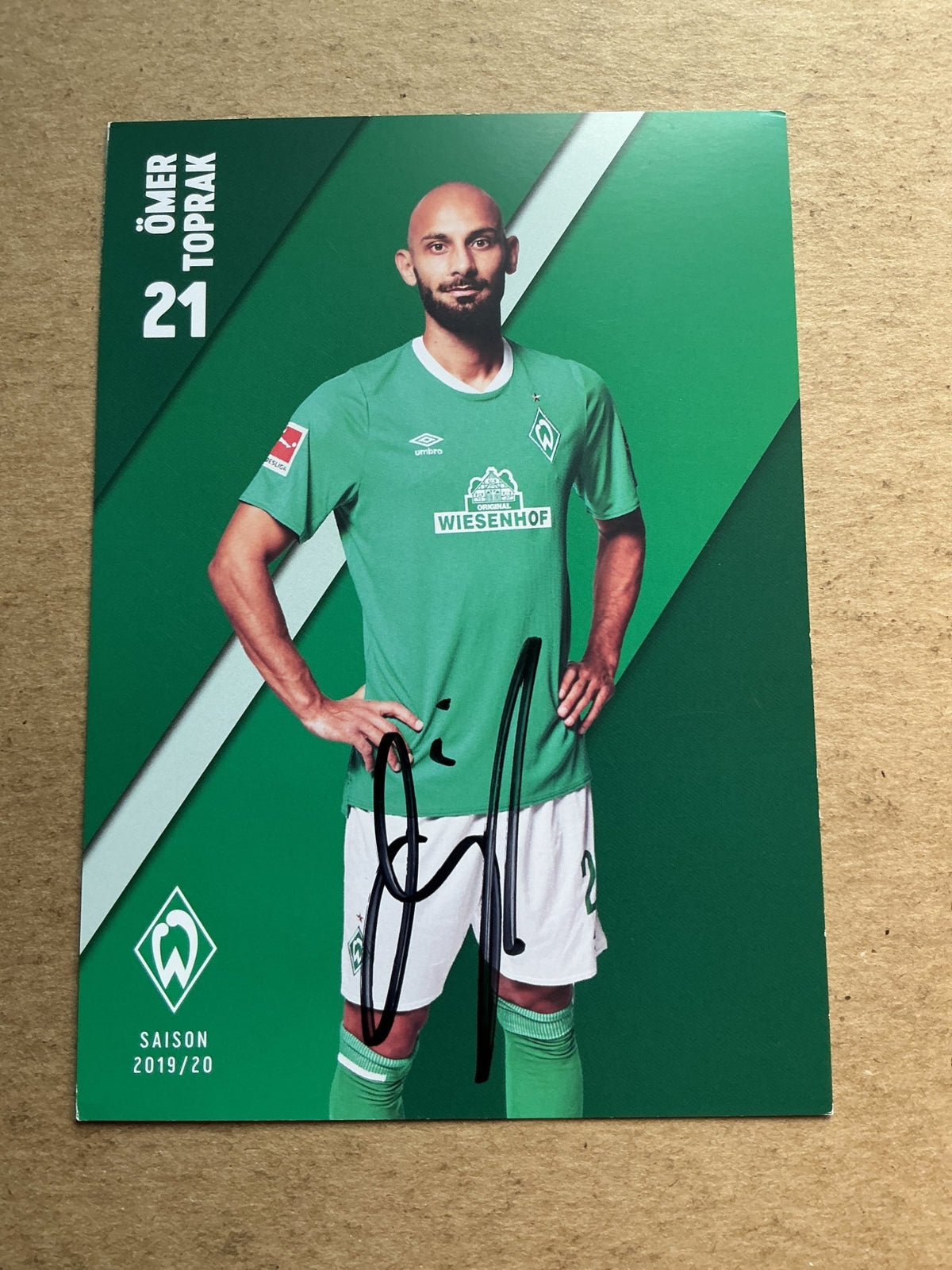 Ömer Toprak, Türkiye 🇹🇷 SV Werder Bremen 2019/20 hand signed - Autographs-World