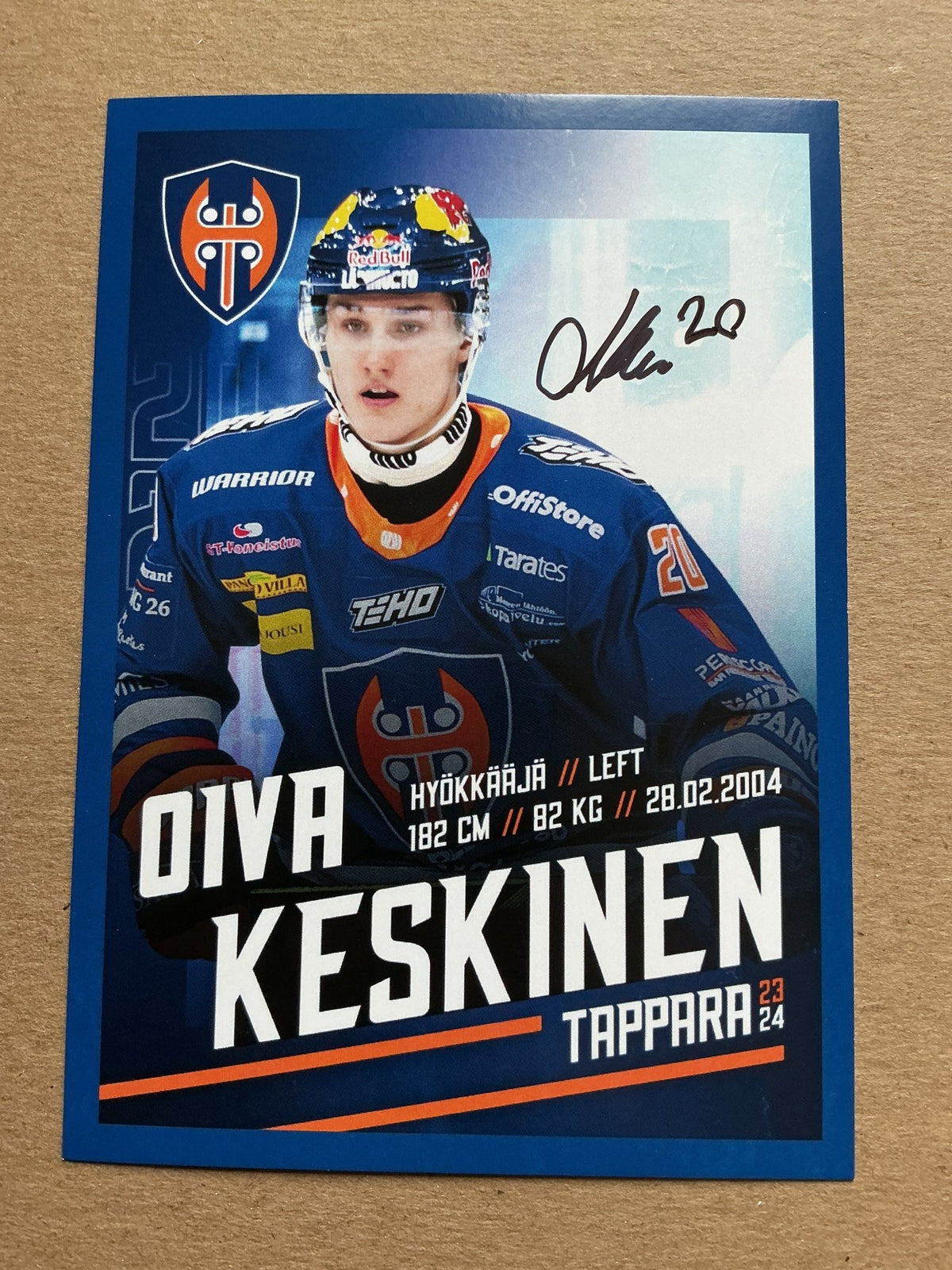Oiva Keskinen, Finland 🇫🇮 Tappara Tampere 2023/24 hand signed - Autographs-World