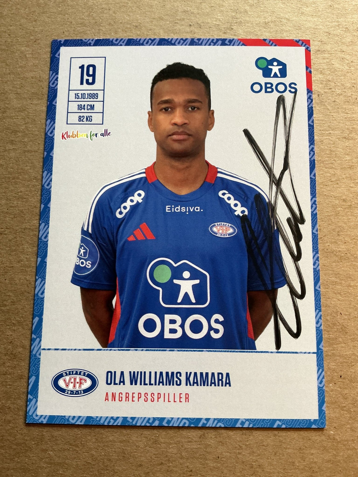 Ole Kamara, Norway 🇳🇴 Vålerenga Fotball 2024/25 hand signed - Autographs-World