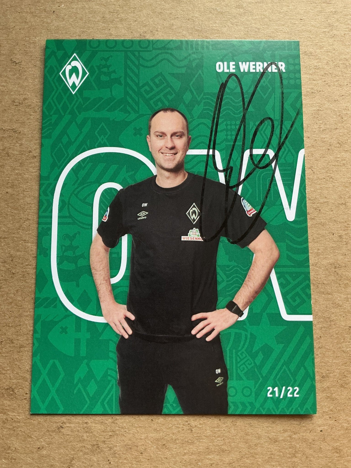 Ole Werner, Germany 🇩🇪 SV Werder Bremen 2021/22 hand signed - Autographs-World