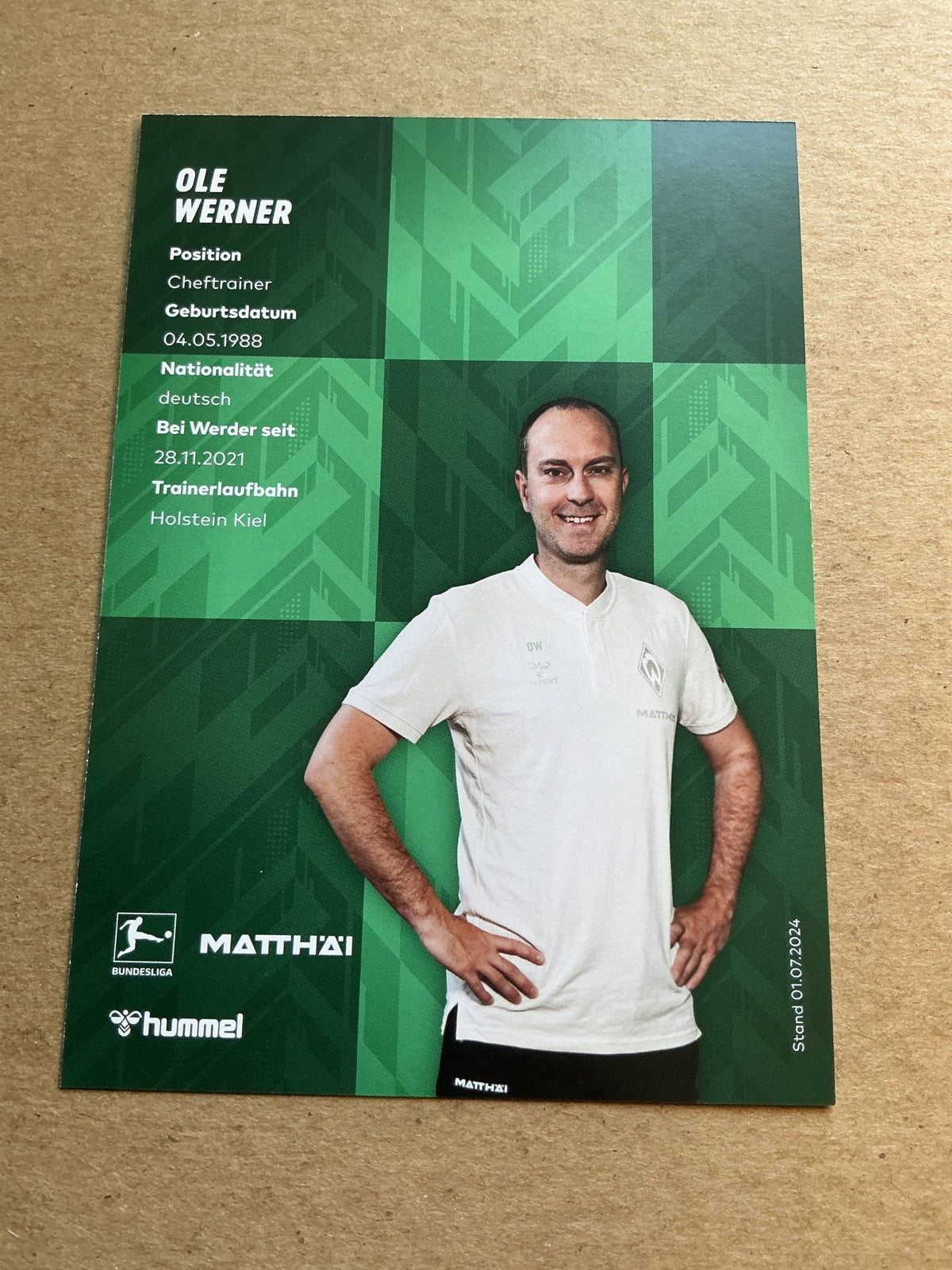 Ole Werner, Germany 🇩🇪 SV Werder Bremen 2024/25 hand signed - Autographs-World