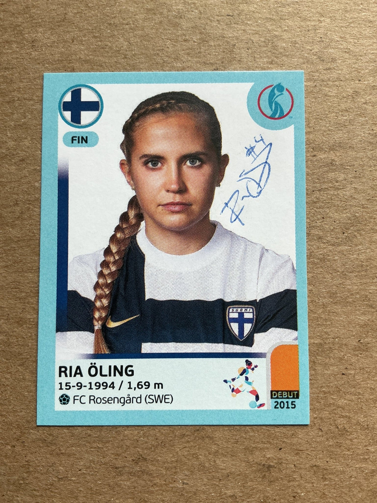 Olga Ahtinen, Finland 🇫🇮 UEFA Women’s Euro Cup 2022 Panini hand signed - Autographs-World
