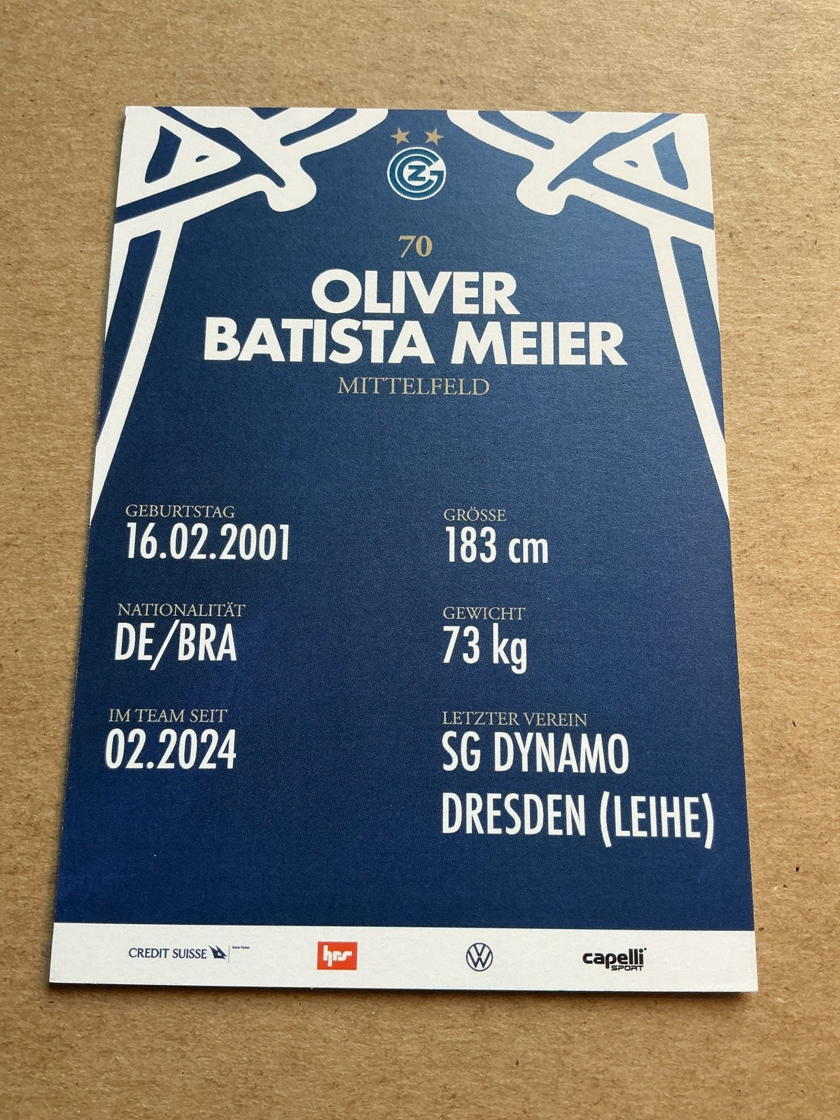 Oliver Batista Meier, Germany 🇩🇪 Grasshopper Club Zürich 2023/24 hand signed - Autographs-World