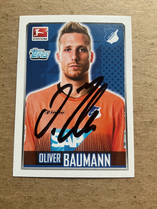 Oliver Baumann, Germany 🇩🇪 TSG 1899 Hoffenheim 2014/15 Topps hand signed - Autographs-World