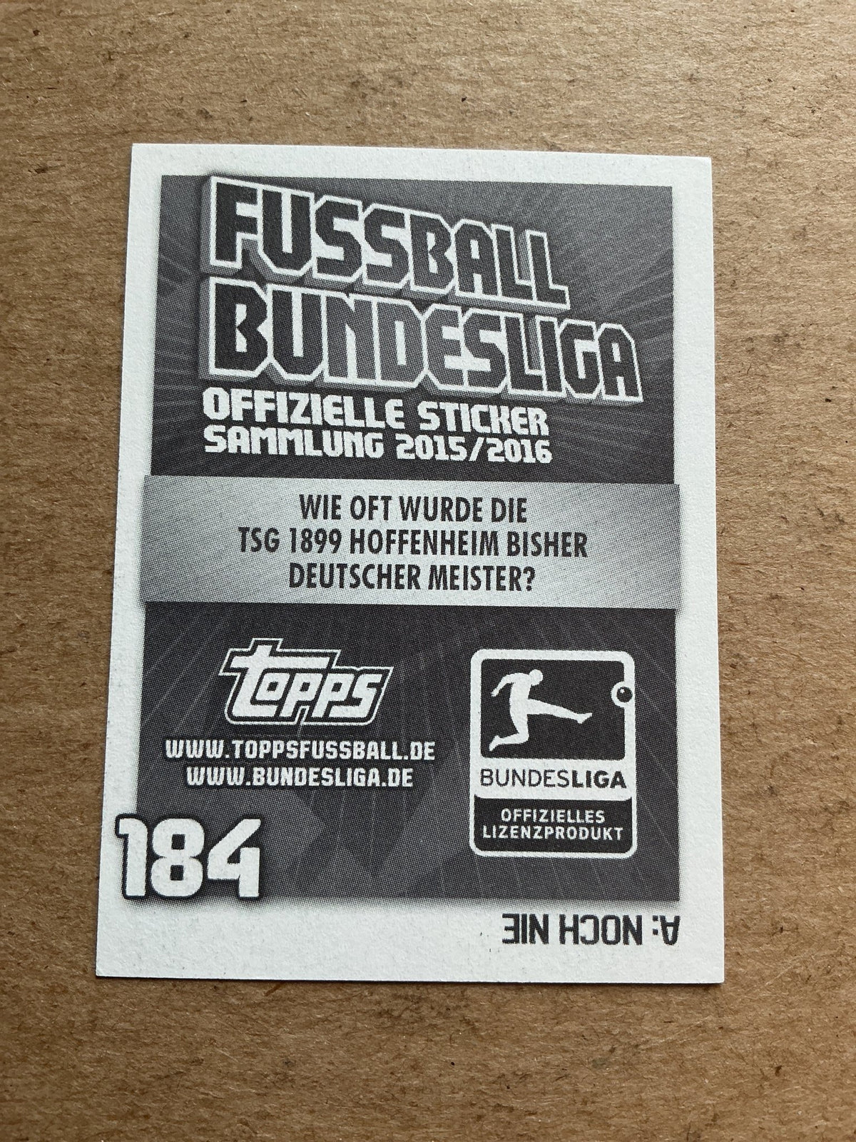 Oliver Baumann, Germany 🇩🇪 TSG 1899 Hoffenheim 2015/16 Topps hand signed - Autographs-World