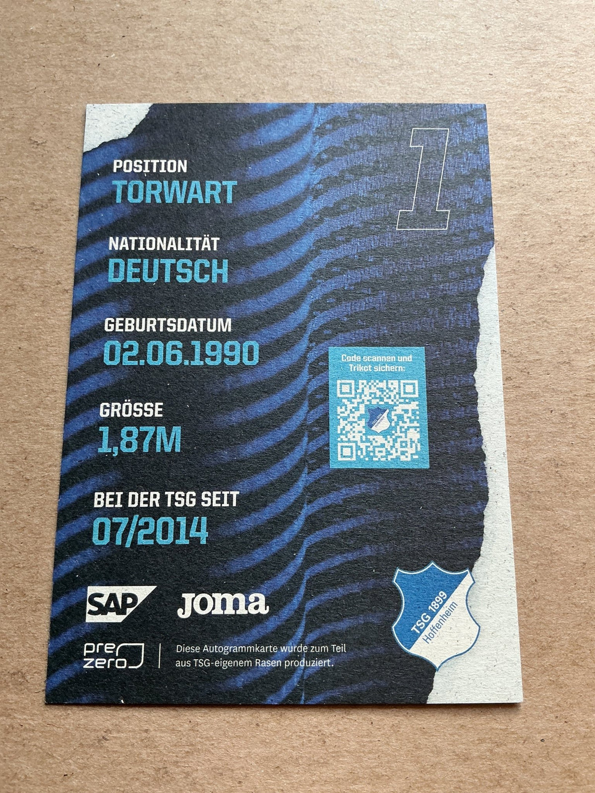 Oliver Baumann, Germany 🇩🇪 TSG 1899 Hoffenheim 2021/22 hand signed - Autographs-World