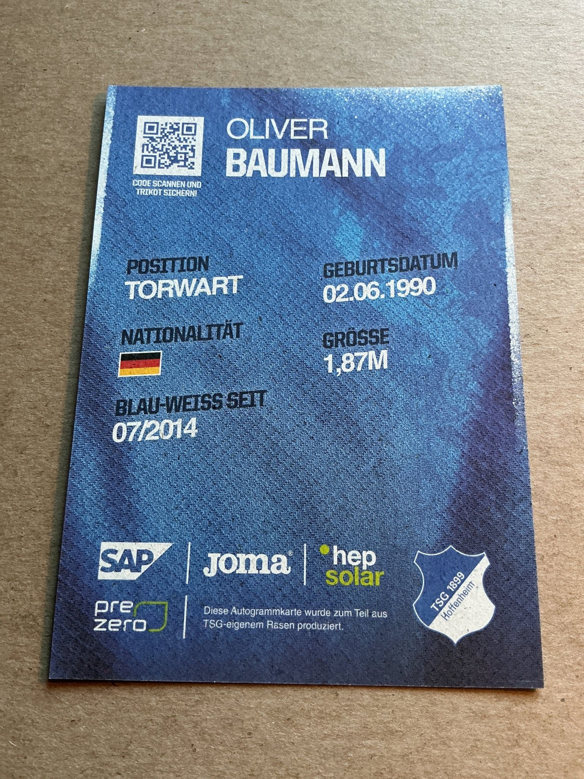 Oliver Baumann, Germany 🇩🇪 TSG 1899 Hoffenheim 2024/25 hand signed - Autographs-World