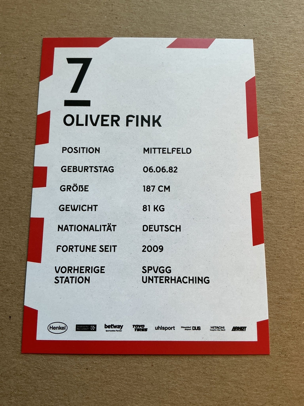 Oliver Fink, Germany 🇩🇪 Fortuna Düsseldorf 2019/20 hand signed - Autographs-World