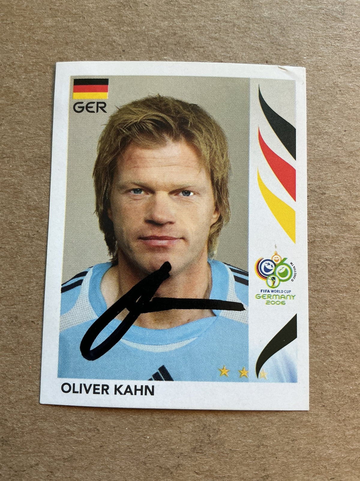 Oliver Kahn, Germany 🇩🇪 FIFA World Cup 2006 Panini hand signed - Autographs-World