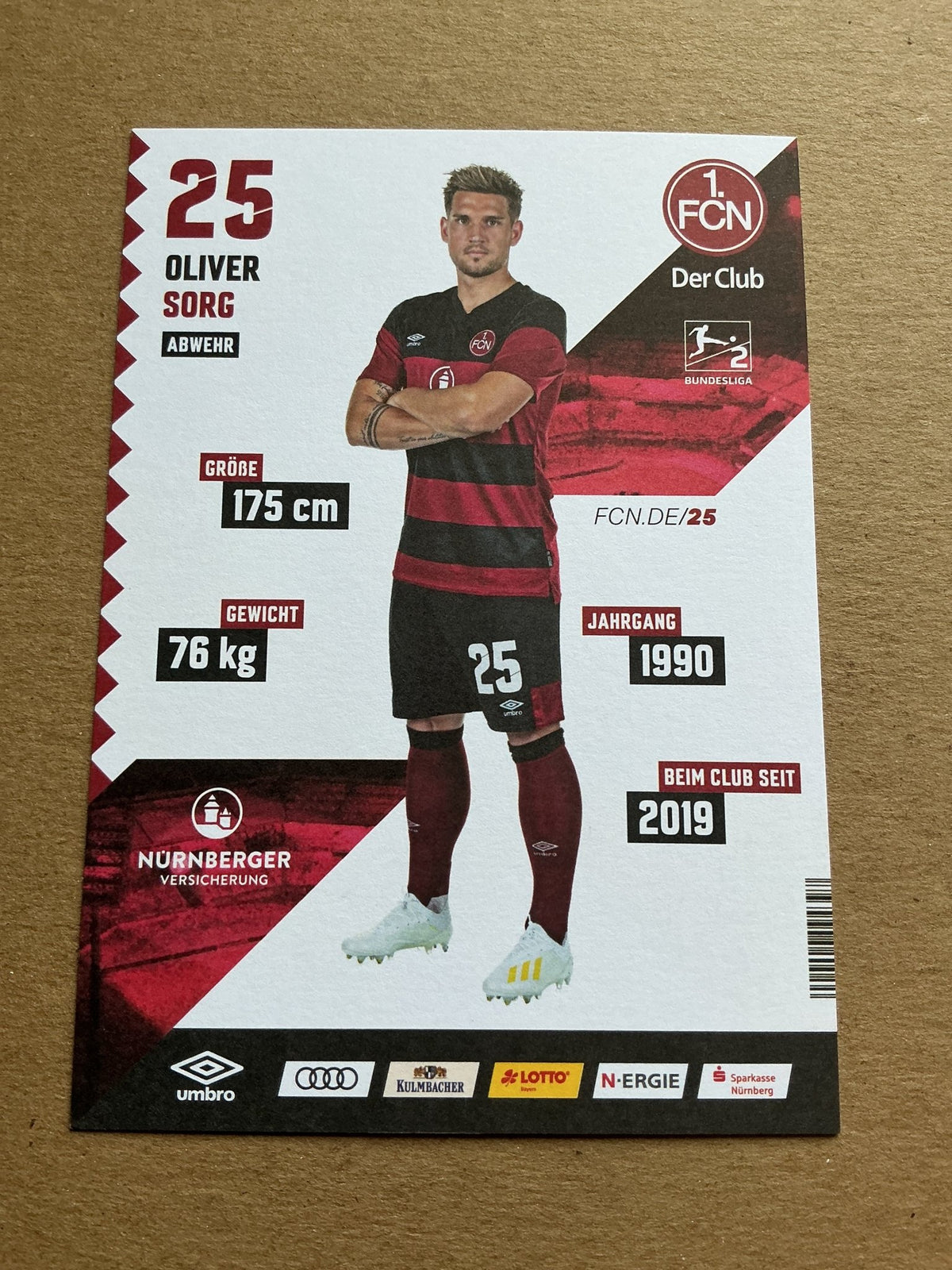 Oliver Sorg, Germany 🇩🇪 1.FC Nürnberg 2020/21 hand signed - Autographs-World