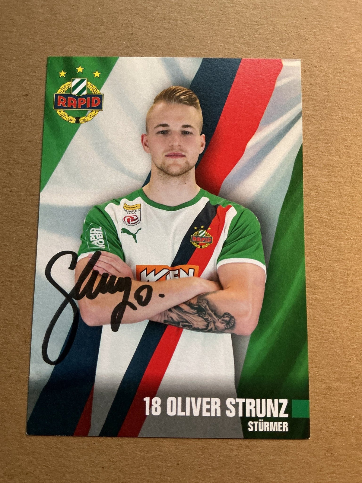 Oliver Strunz, Austria 🇦🇹 Rapid Wien 2021/22 hand signed - Autographs-World