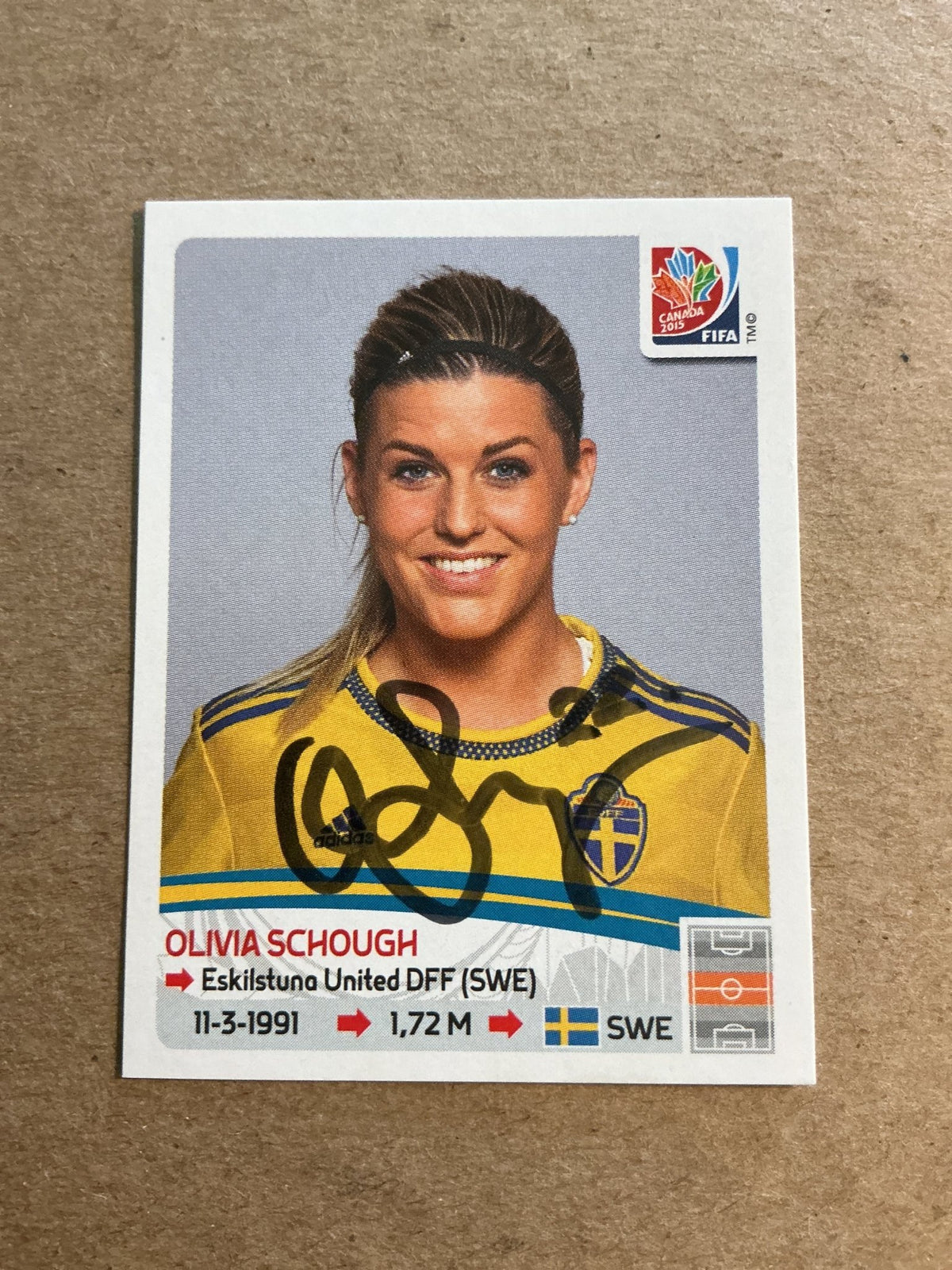 Olivia Schough, Sweden 🇸🇪 FIFA Women’s World Cup 2015 Panini hand signed - Autographs-World