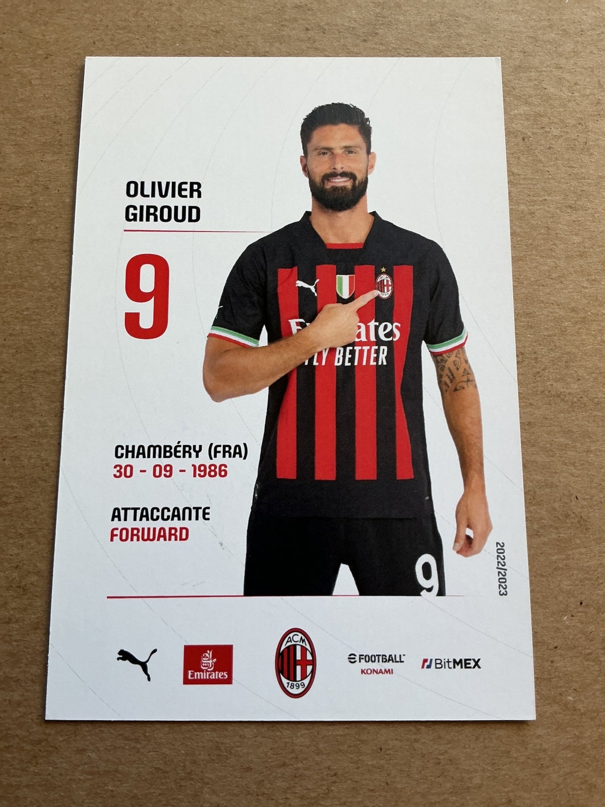 Olivier Giroud, France 🇫🇷 AC Milan 2022/23 hand signed - Autographs-World