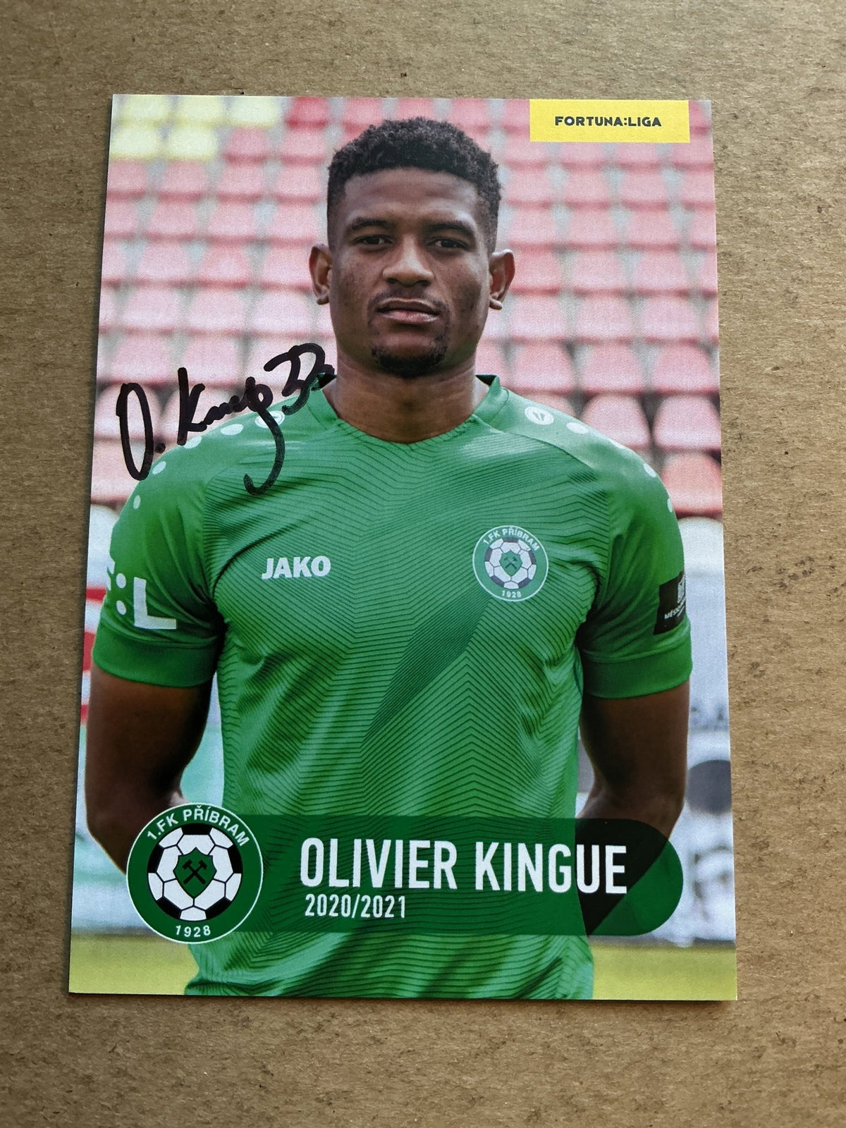 Olivier Kingue, Cameroon 🇨🇲 1.FK Příbram 2020/21 hand signed - Autographs-World