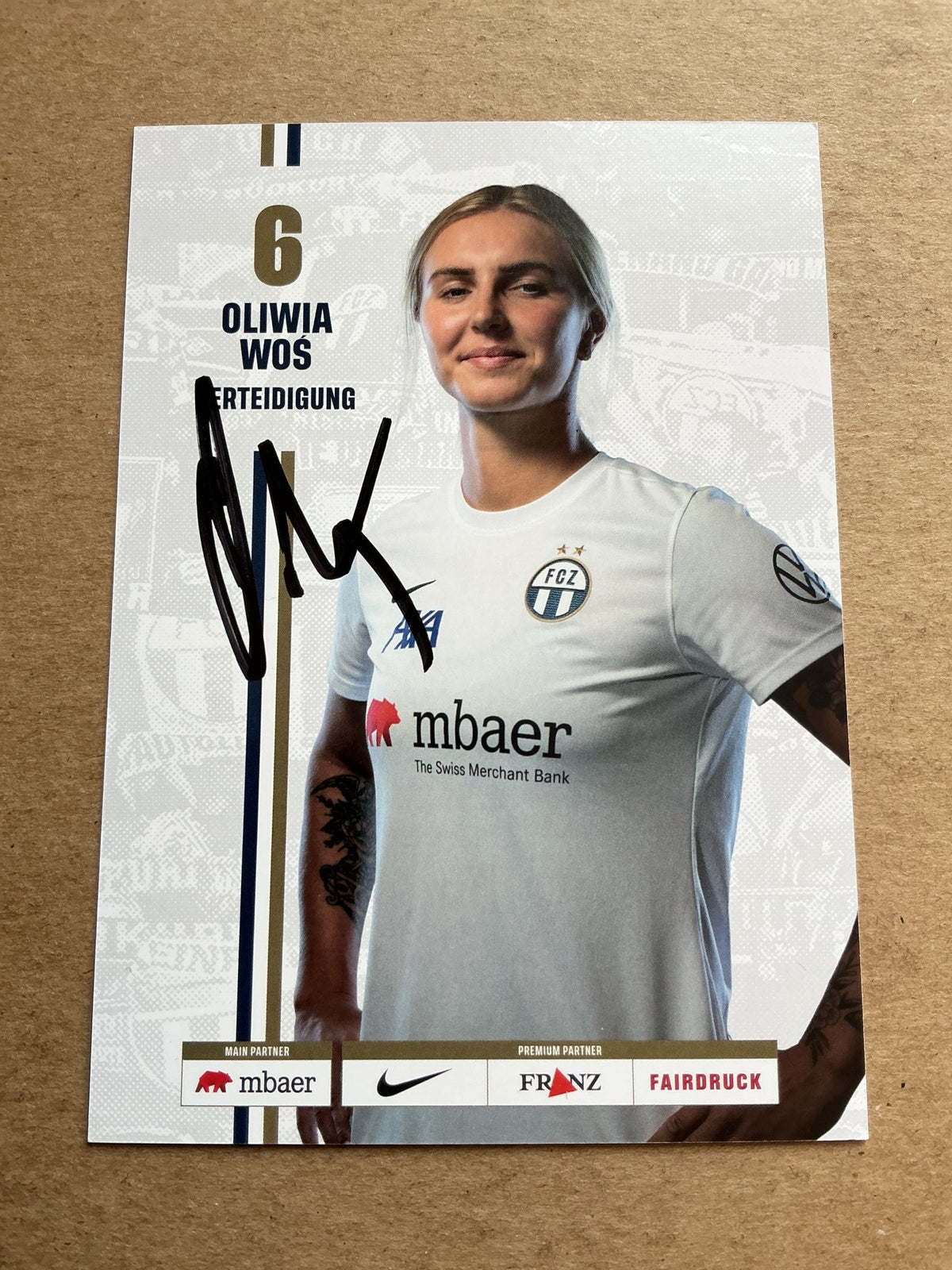 Oliwia Wos, Poland 🇵🇱 FC Zürich 2023/24 hand signed - Autographs-World