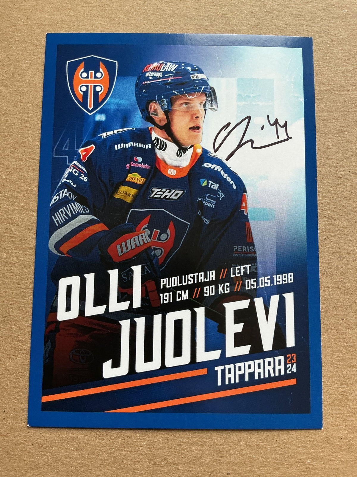 Olli Juolevi, Finland 🇫🇮 Tappara Tampere 2023/24 hand signed - Autographs-World