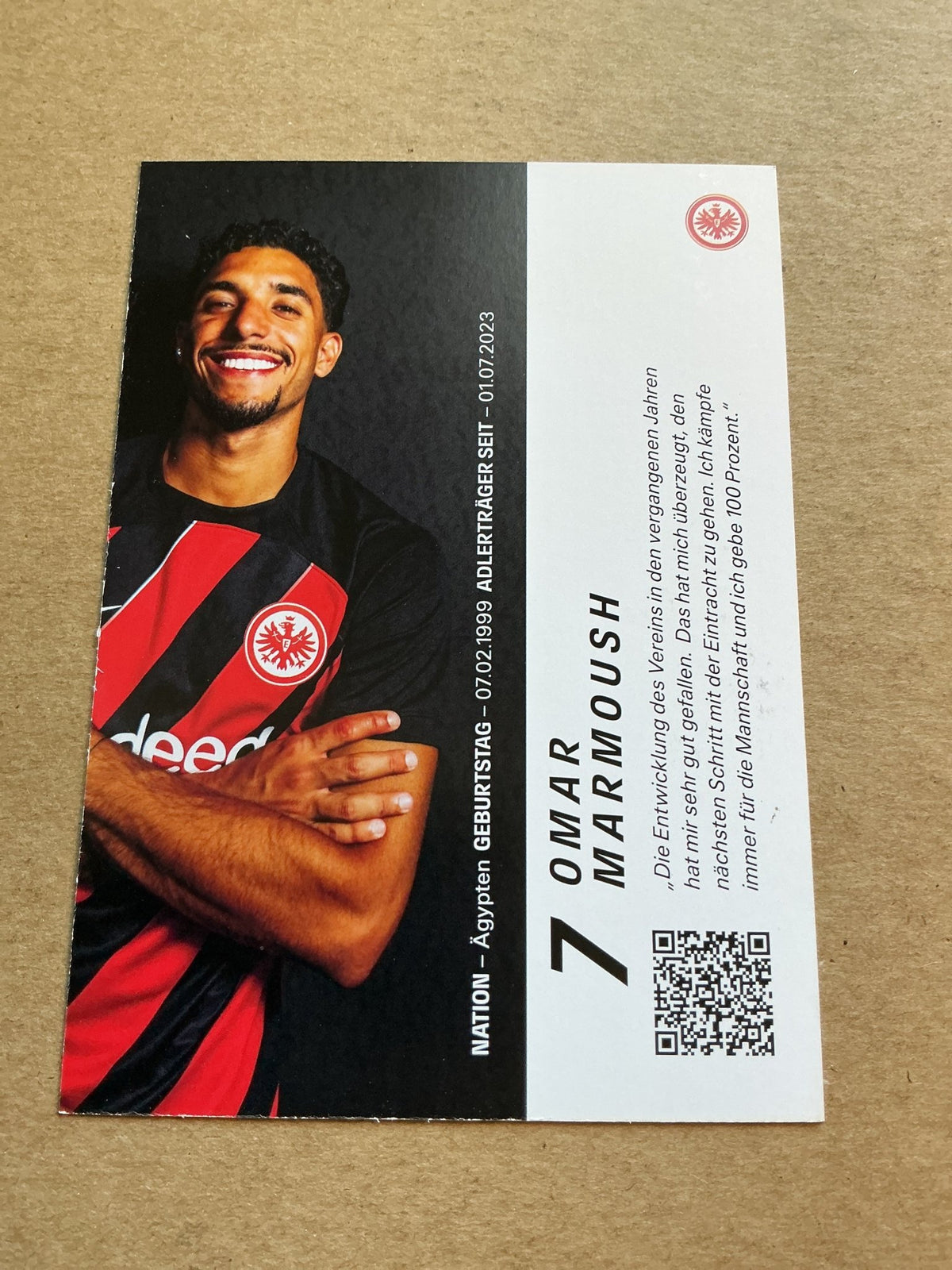 Omar Marmoush, Egypt 🇪🇬 Eintracht Frankfurt 2023/24 hand signed - Autographs-World
