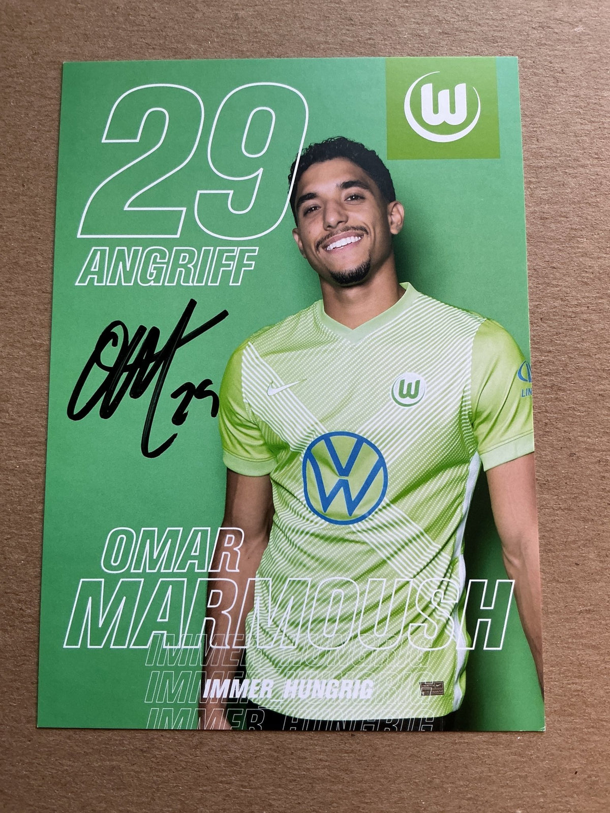Omar Marmoush, Egypt 🇪🇬 VfL Wolfsburg 2020/21 hand signed - Autographs-World