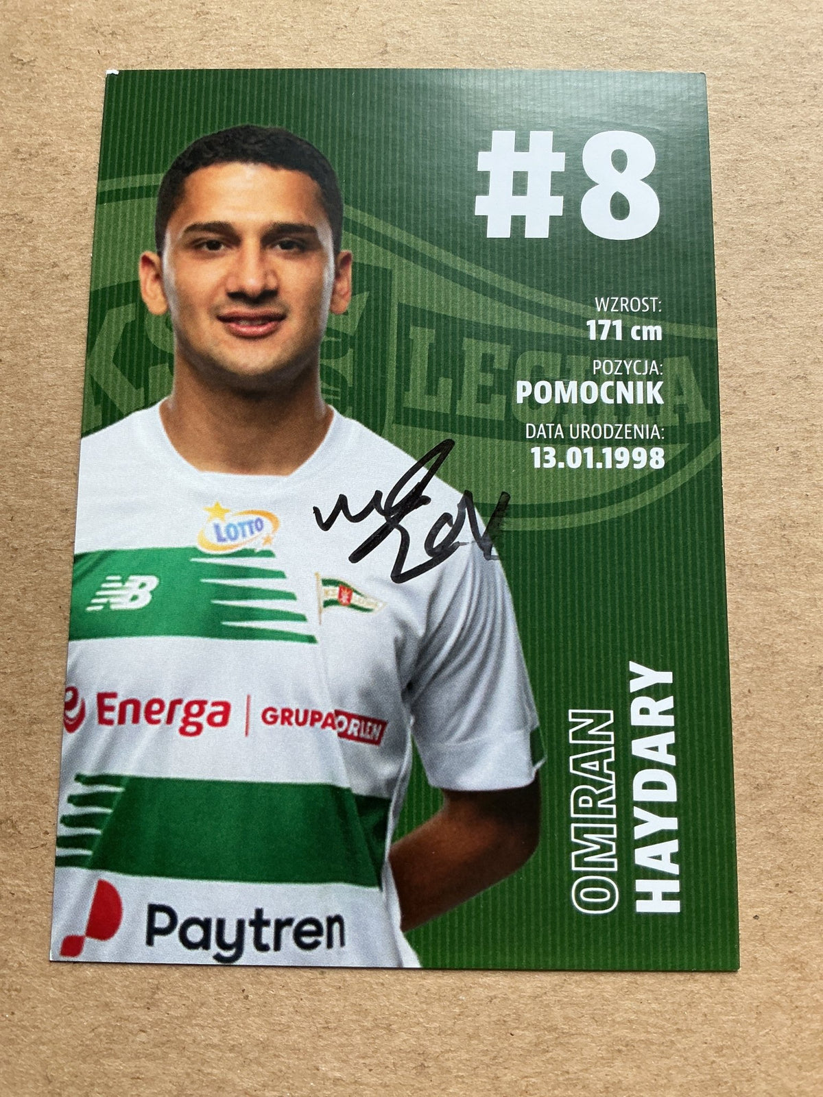 Omran Haydary, Afghanistan 🇦🇫 Lechia Gdansk 2020/21 hand signed - Autographs-World
