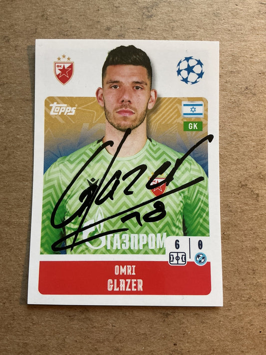 Omri Glazer, Israel 🇮🇱 Red Star Belgrade 2024/25 Topps hand signed - Autographs-World