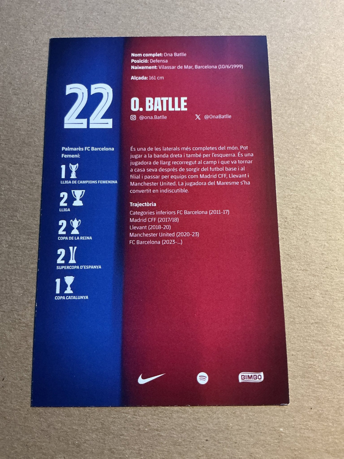 Ona Battle, Spain 🇪🇸 FC Barcelona Femení 2025/26 unsigned - Autographs-World