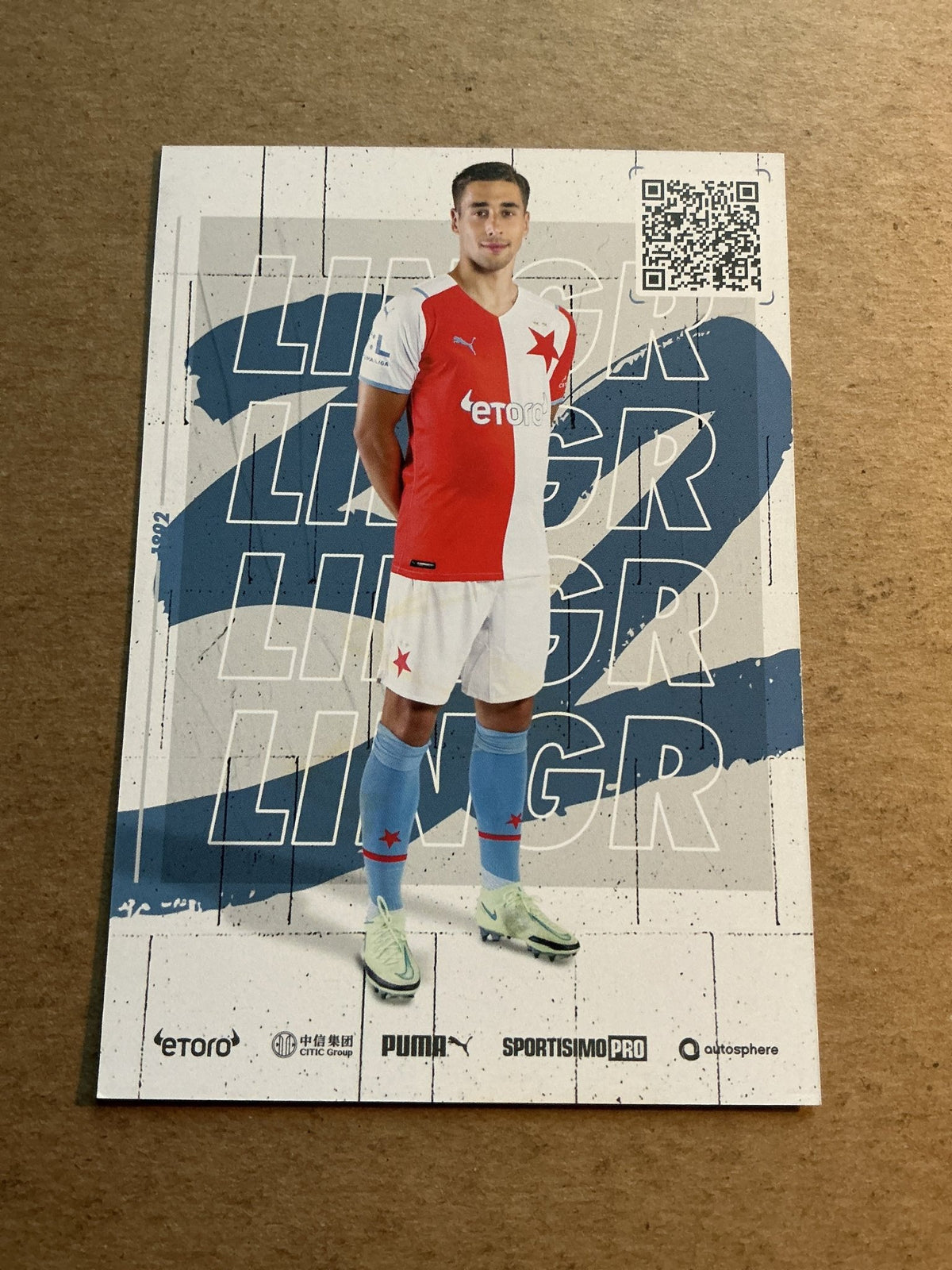 Ondř Lingr, Czech Republic 🇨🇿 SK Slavia Prague 2021/22 hand signed - Autographs-World