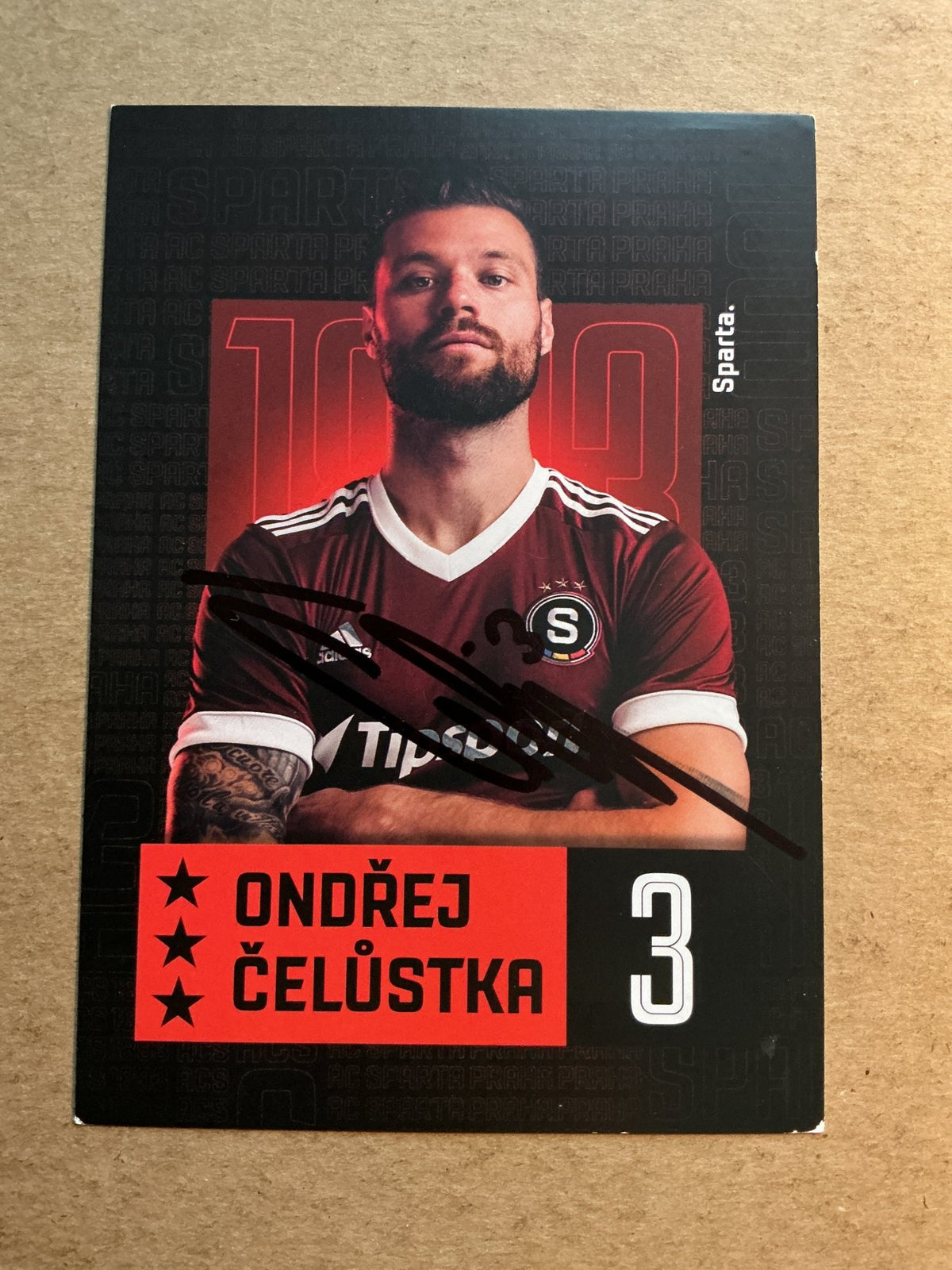Ondřej Čelůstka, Czech Republic 🇨🇿 AC Sparta Prague 2021/22 hand signed - Autographs-World