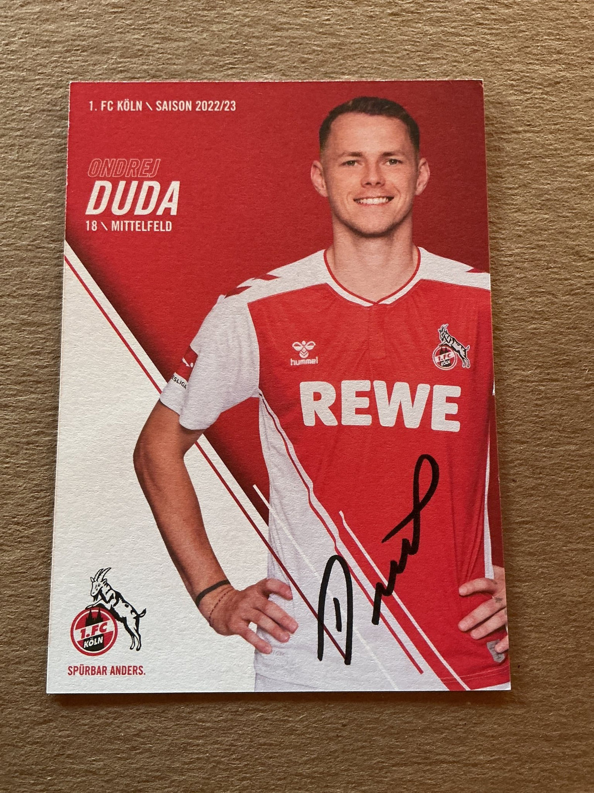 Ondrej Duda, Slovakia 🇸🇰 1.FC Köln 2022/23 hand signed - Autographs-World