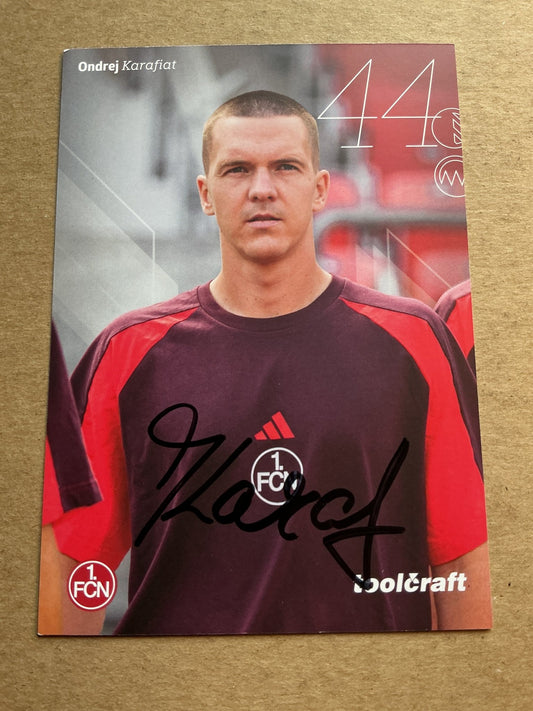 Ondrej Karafiat, Czech Republic 🇨🇿 1.FC Nürnberg 2025/26 hand signed - Autographs-World