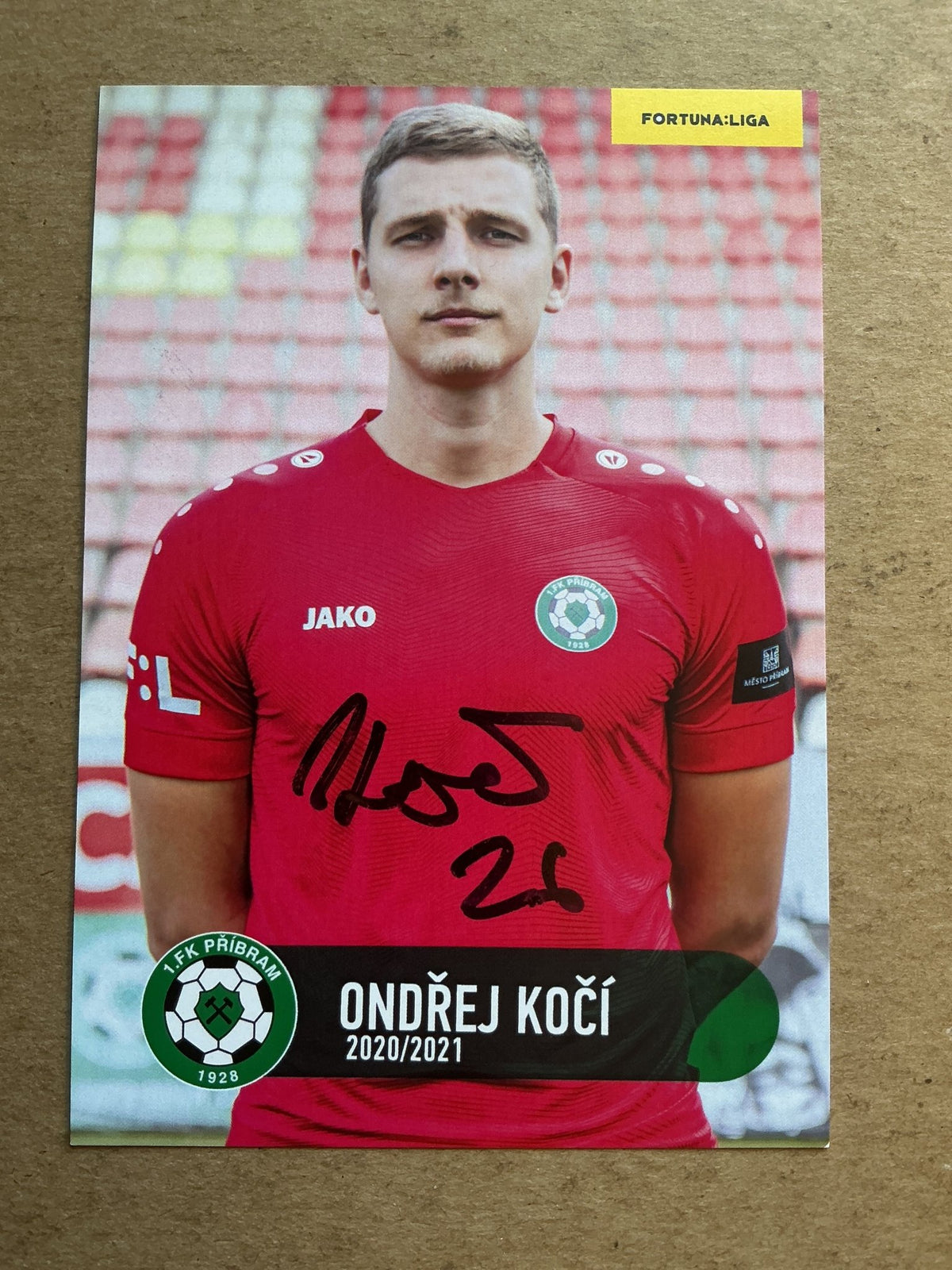 Ondřej Kočí, Czech Republic 🇨🇿 1.FK Příbram 2020/21 hand signed - Autographs-World