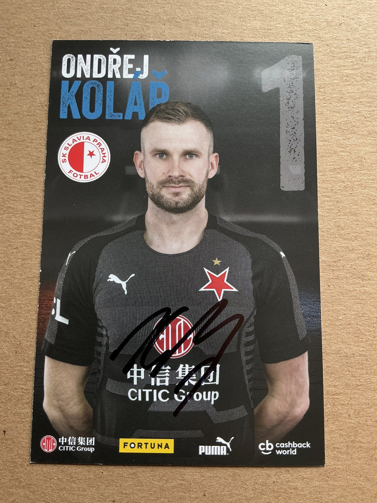 Ondřej Kolář, Czech Republic 🇨🇿 SK Slavia Prague 2019/20 hand signed - Autographs-World