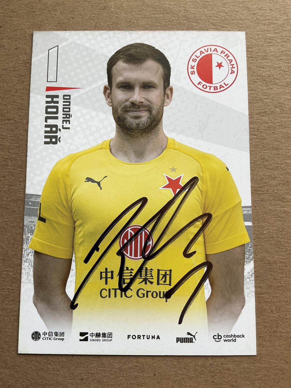 Ondřej Kolář, Czech Republic 🇨🇿 SK Slavia Prague 2019/20 hand signed - Autographs-World