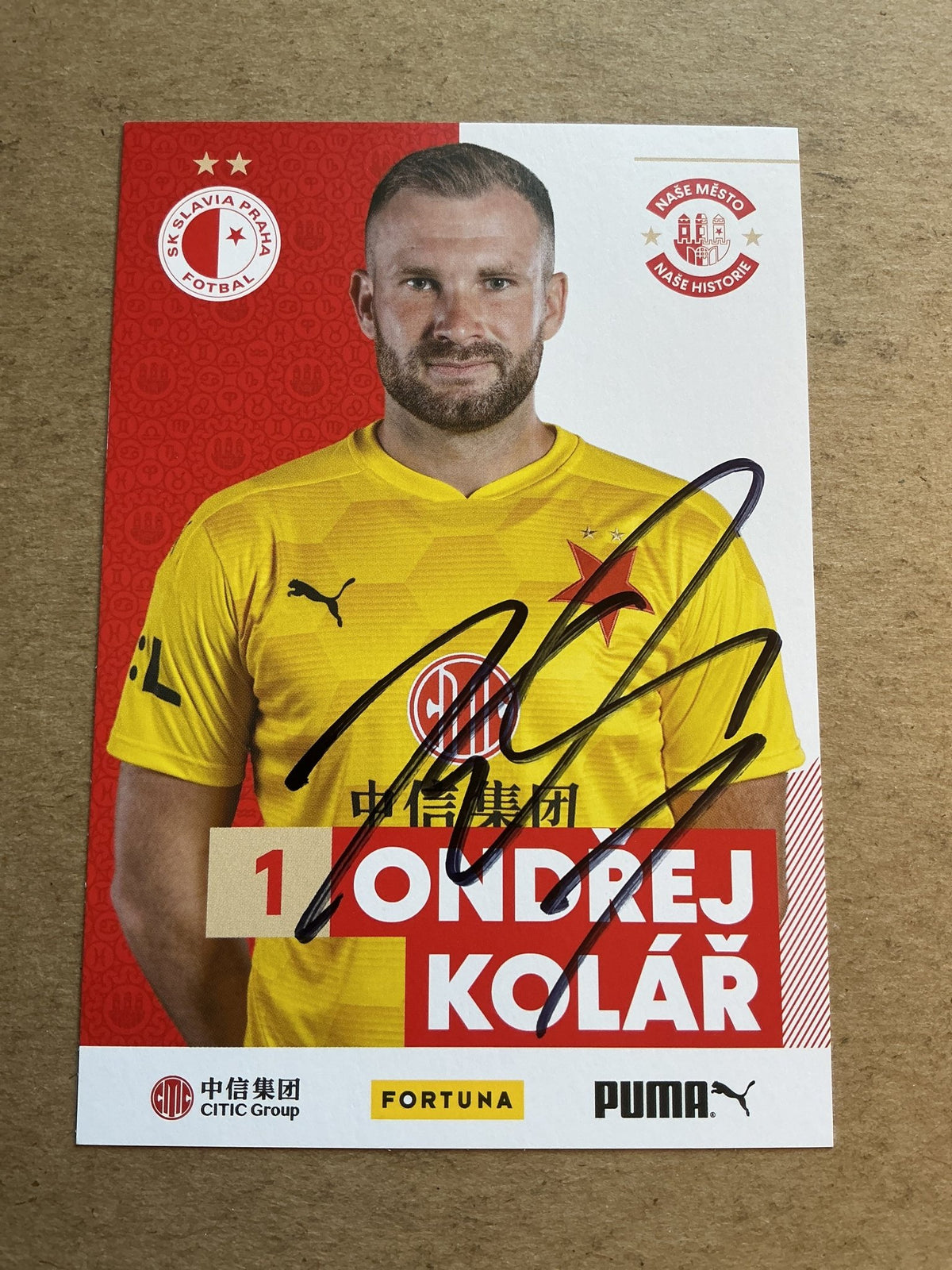 Ondřej Kolář, Czech Republic 🇨🇿 SK Slavia Prague 2020/21 hand signed - Autographs-World
