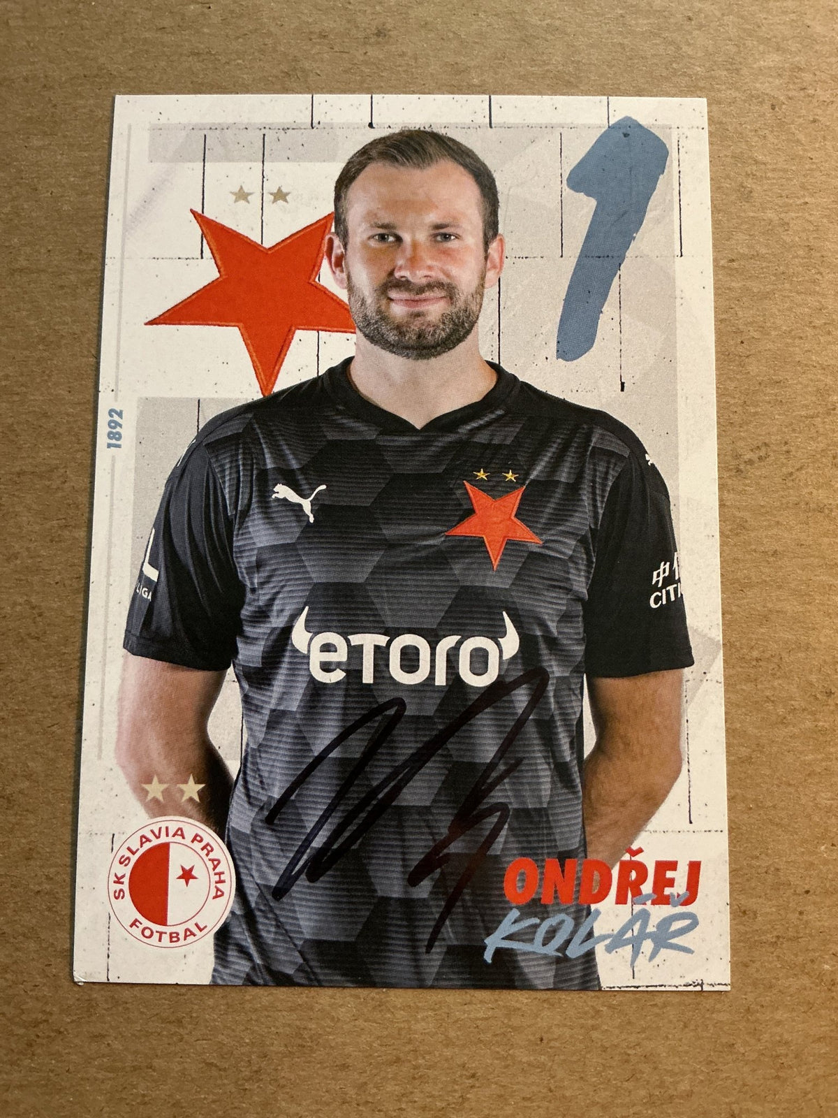 Ondřej Kolář, Czech Republic 🇨🇿 SK Slavia Prague 2021/22 hand signed - Autographs-World