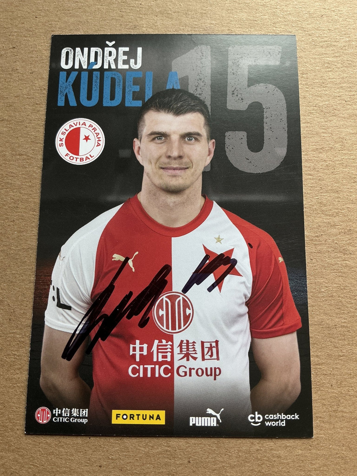 Ondřej Kúdela, Czech Republic 🇨🇿 SK Slavia Prague 2019/20 hand signed - Autographs-World