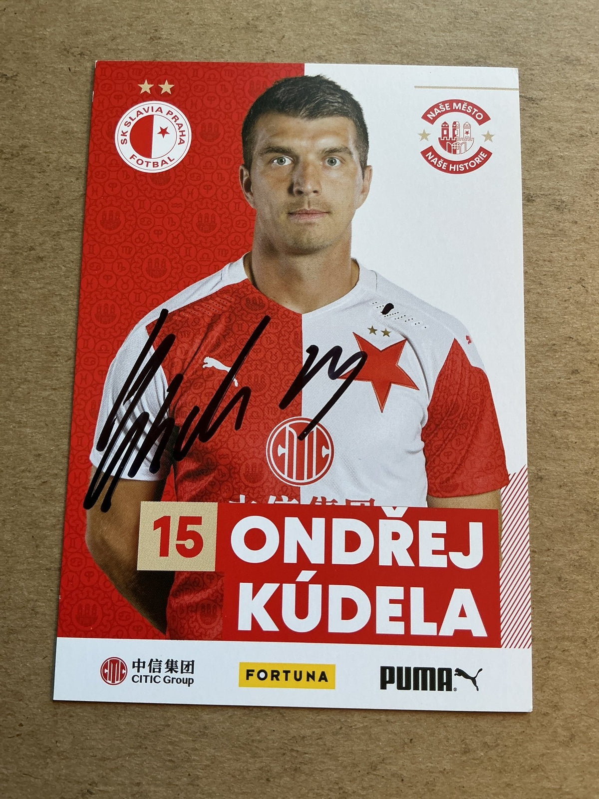 Ondřej Kúdela, Czech Republic 🇨🇿 SK Slavia Prague 2020/21 hand signed - Autographs-World