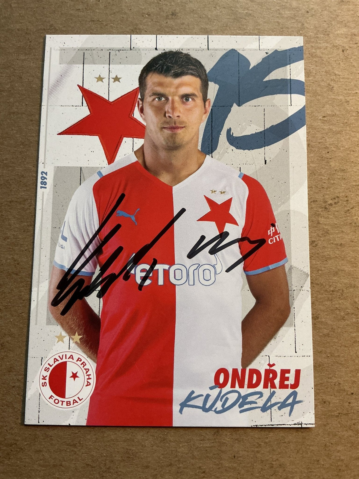 Ondřej Kúdela, Czech Republic 🇨🇿 SK Slavia Prague 2021/22 hand signed - Autographs-World