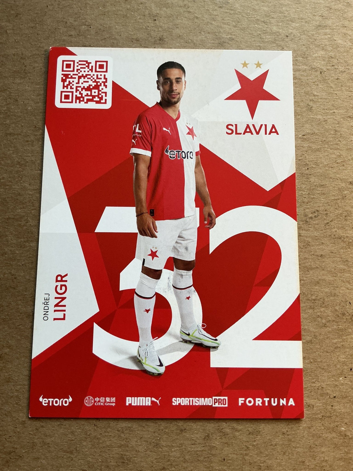 Ondřej Lingr, Czech Republic 🇨🇿 SK Slavia Prague 2022/23 hand signed - Autographs-World