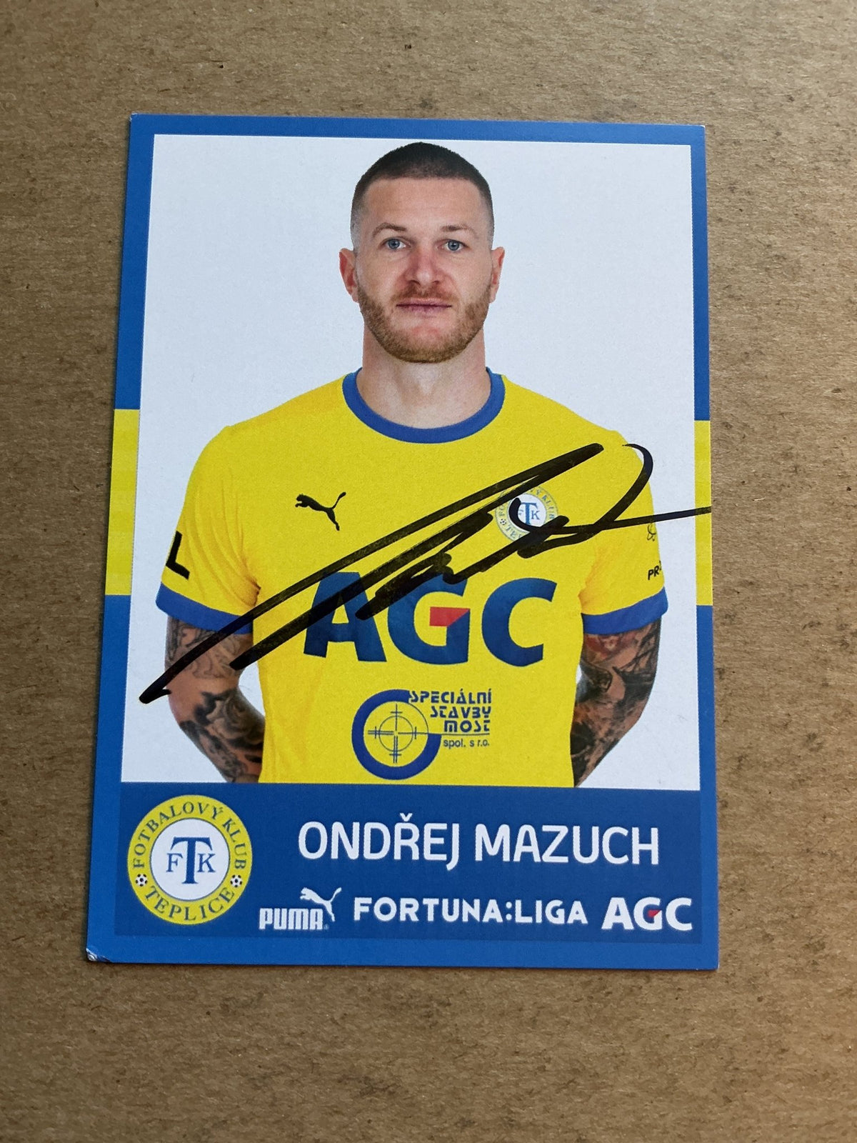 Ondřej Mazuch, Czech Republic 🇨🇿 FK Teplice 2020/21 hand signed - Autographs-World