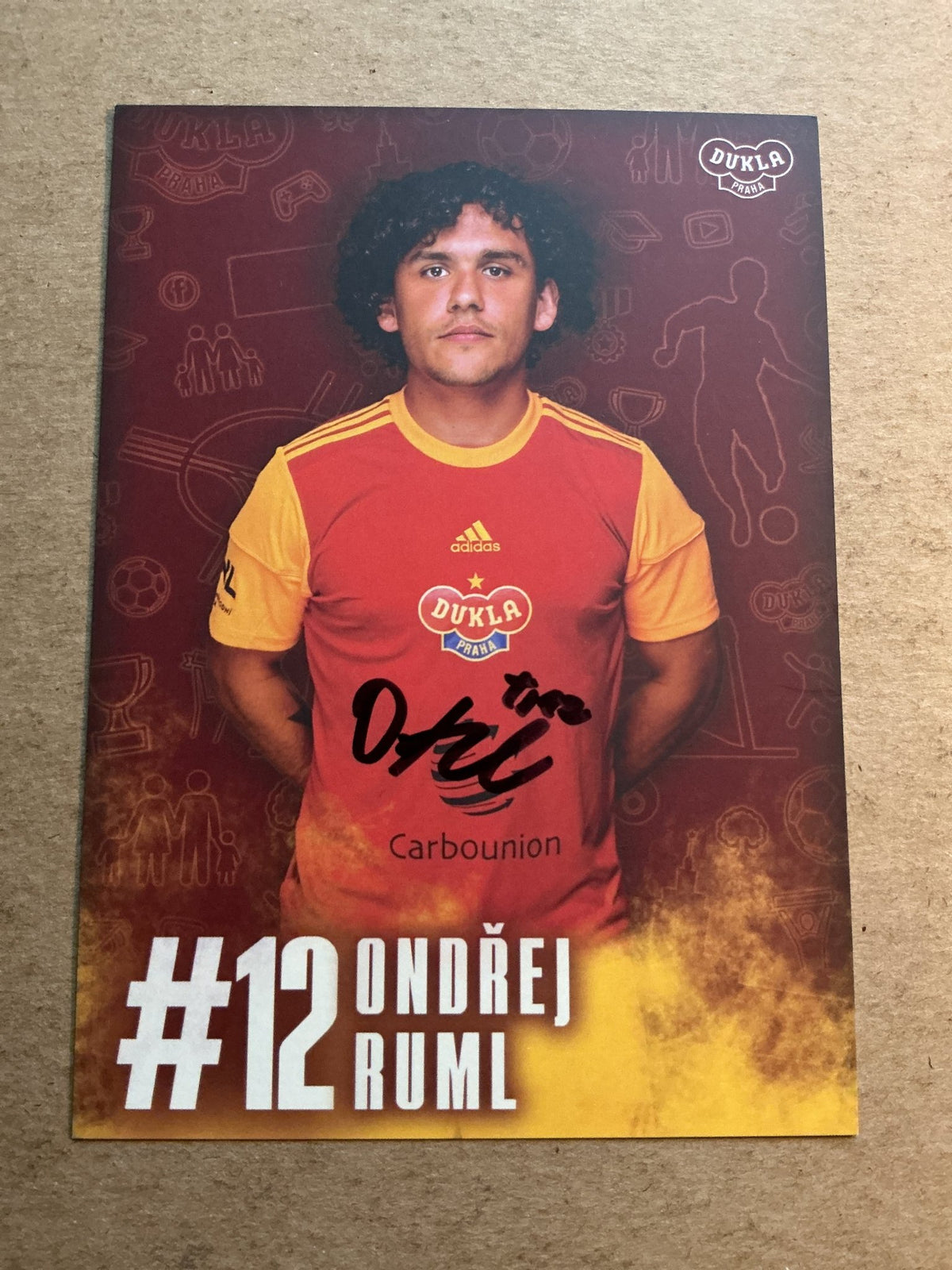 Ondřej Ruml, Czech Republic 🇨🇿 FK Dukla Prague 2021/22 hand signed - Autographs-World
