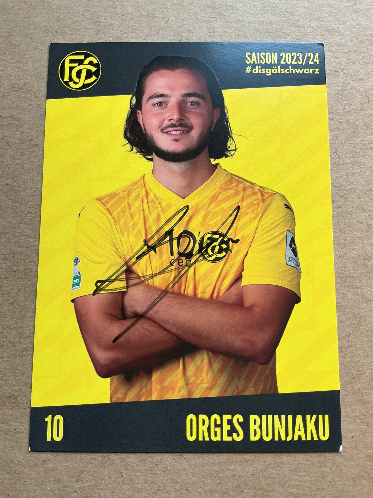 Orges Bunjaku, Switzerland 🇨🇭 FC Schaffhausen 2023/24 hand signed - Autographs-World