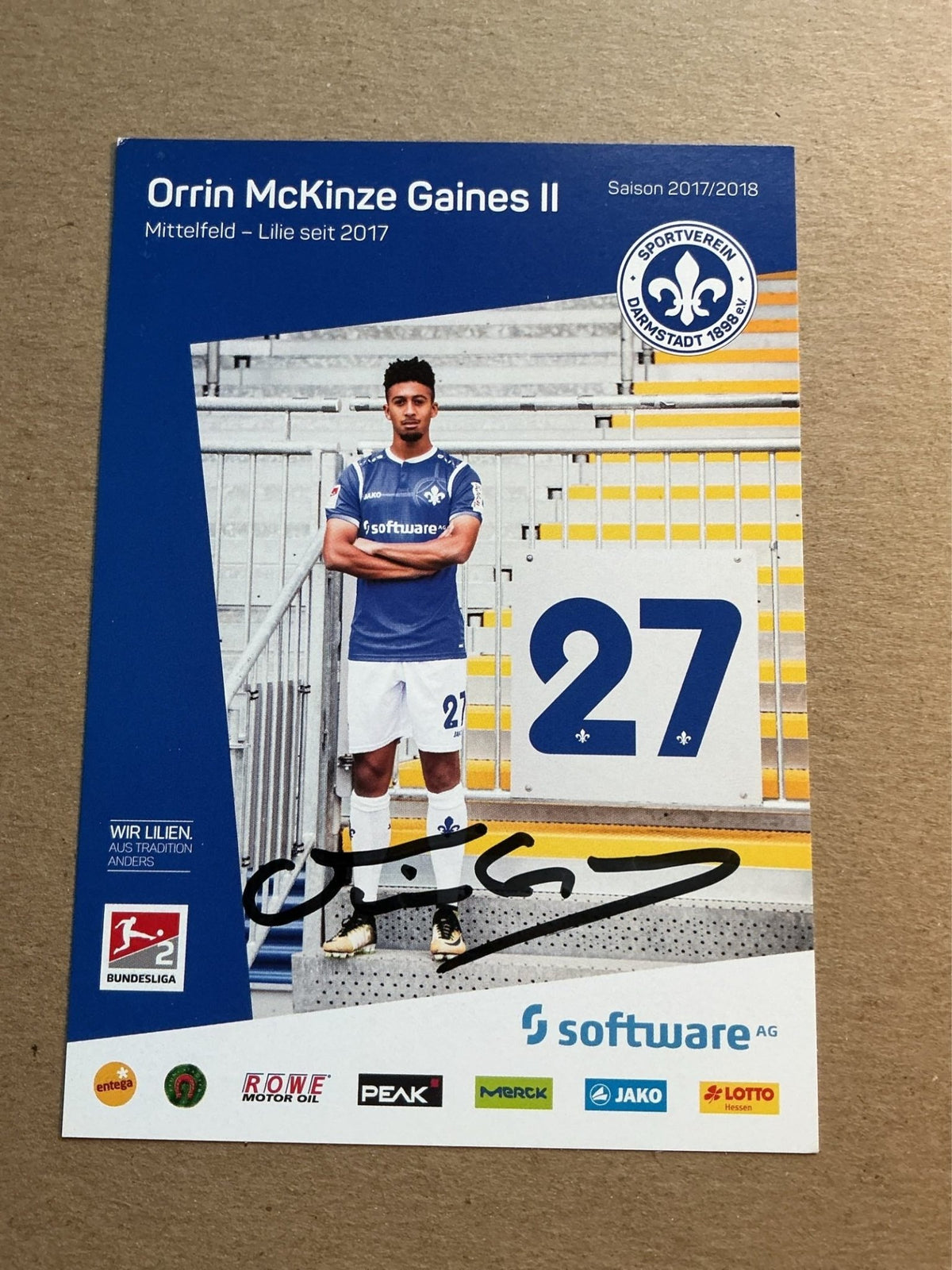 Orrin McKinze Gaines II, USA 🇺🇸 SV Darmstadt 98 2017/18 hand signed - Autographs-World