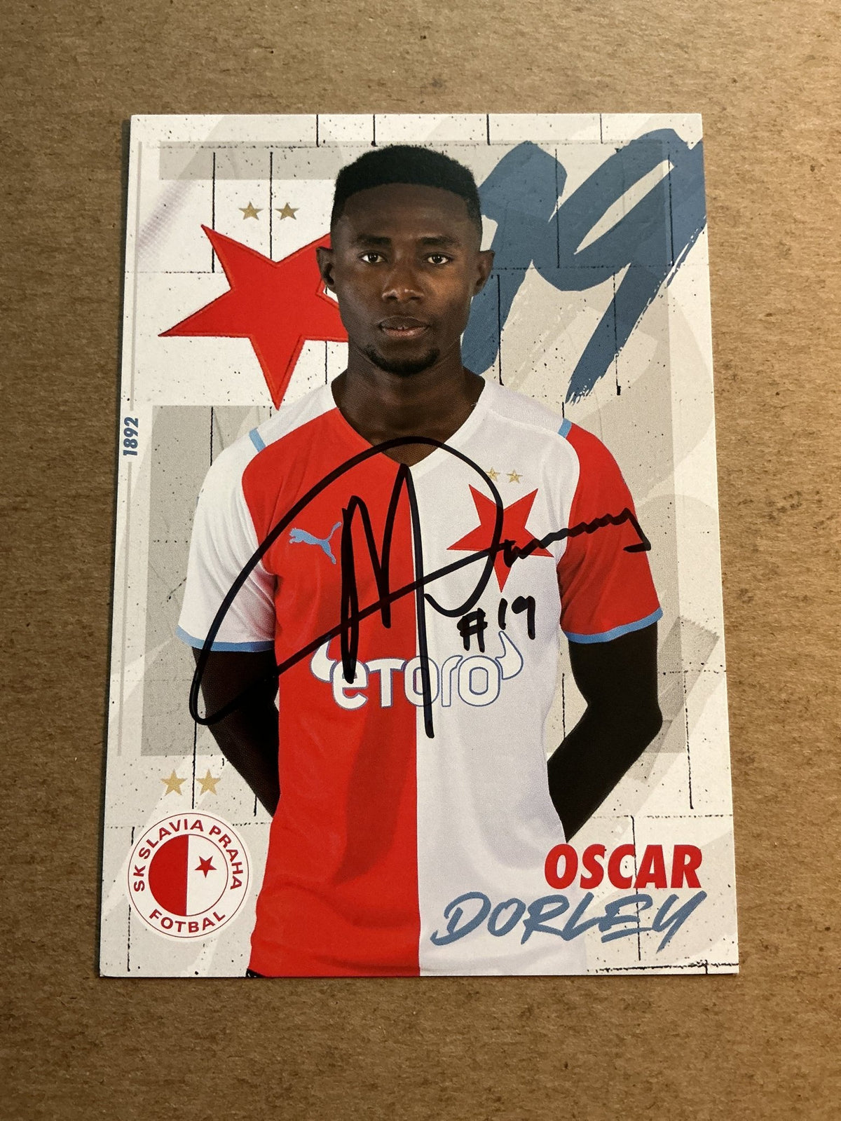 Oscar Dorley, Liberia 🇱🇷 SK Slavia Prague 2021/22 hand signed - Autographs-World