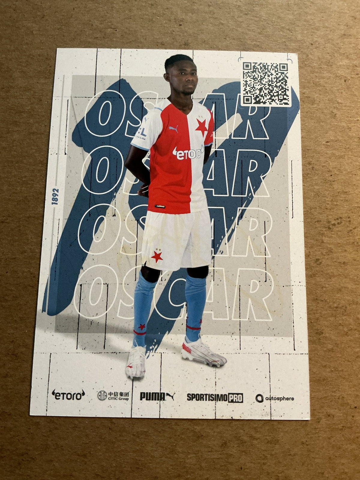 Oscar Dorley, Liberia 🇱🇷 SK Slavia Prague 2021/22 hand signed - Autographs-World