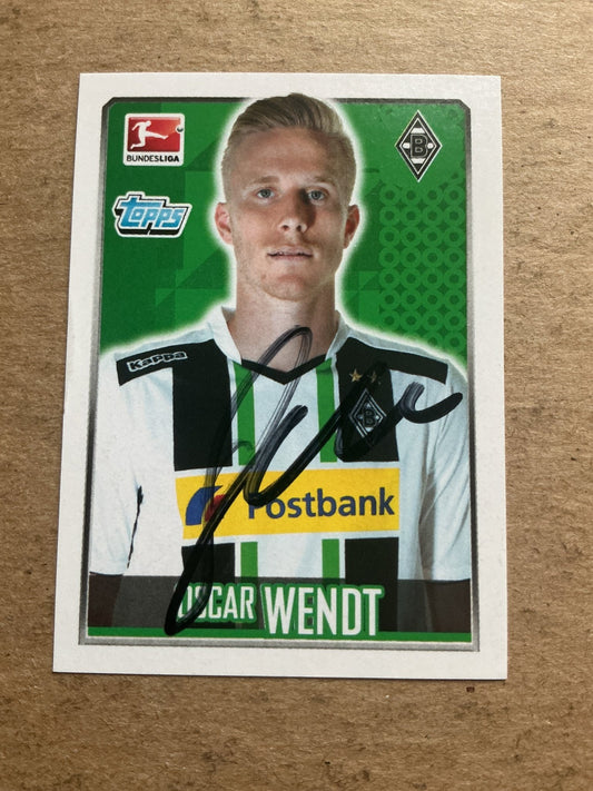 Oscar Wendt, Sweden 🇸🇪 Borussia Mönchengladbach 2014/15 Topps hand signed - Autographs-World