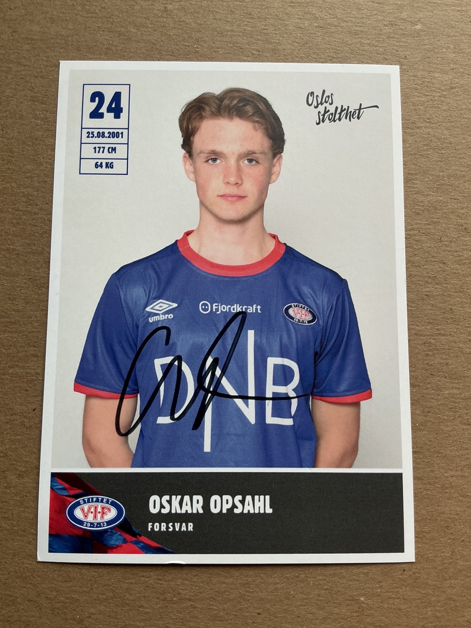 Oskar Opsahl, Norway 🇳🇴 Vålerenga IF 2019/20 hand signed - Autographs-World