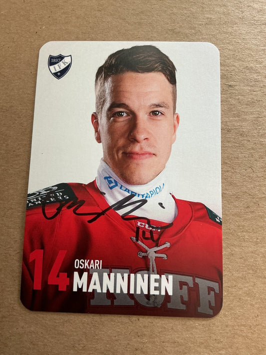 Oskari Manninen, Finland 🇫🇮 HIFK Hockey 2024/25 hand signed - Autographs-World