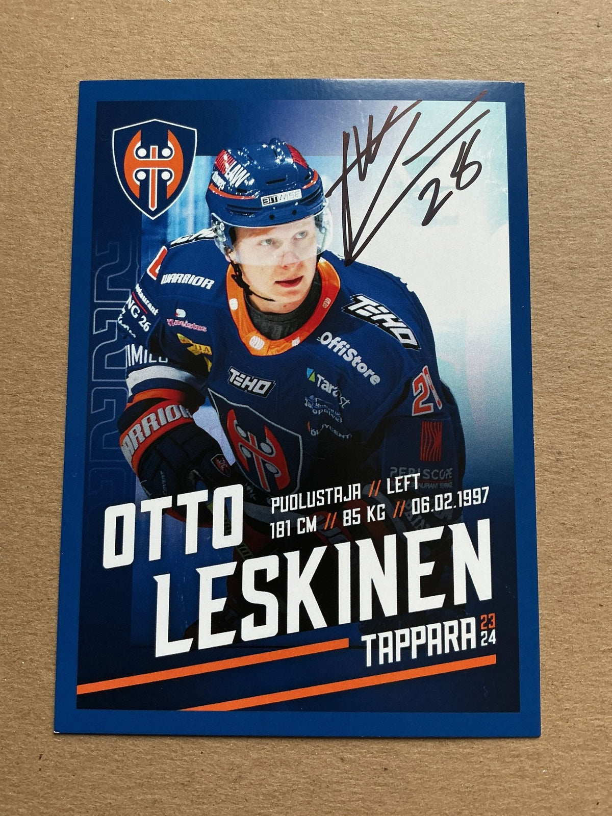 Otto Leskinen, Finland 🇫🇮 Tappara Tampere 2023/24 hand signed - Autographs-World